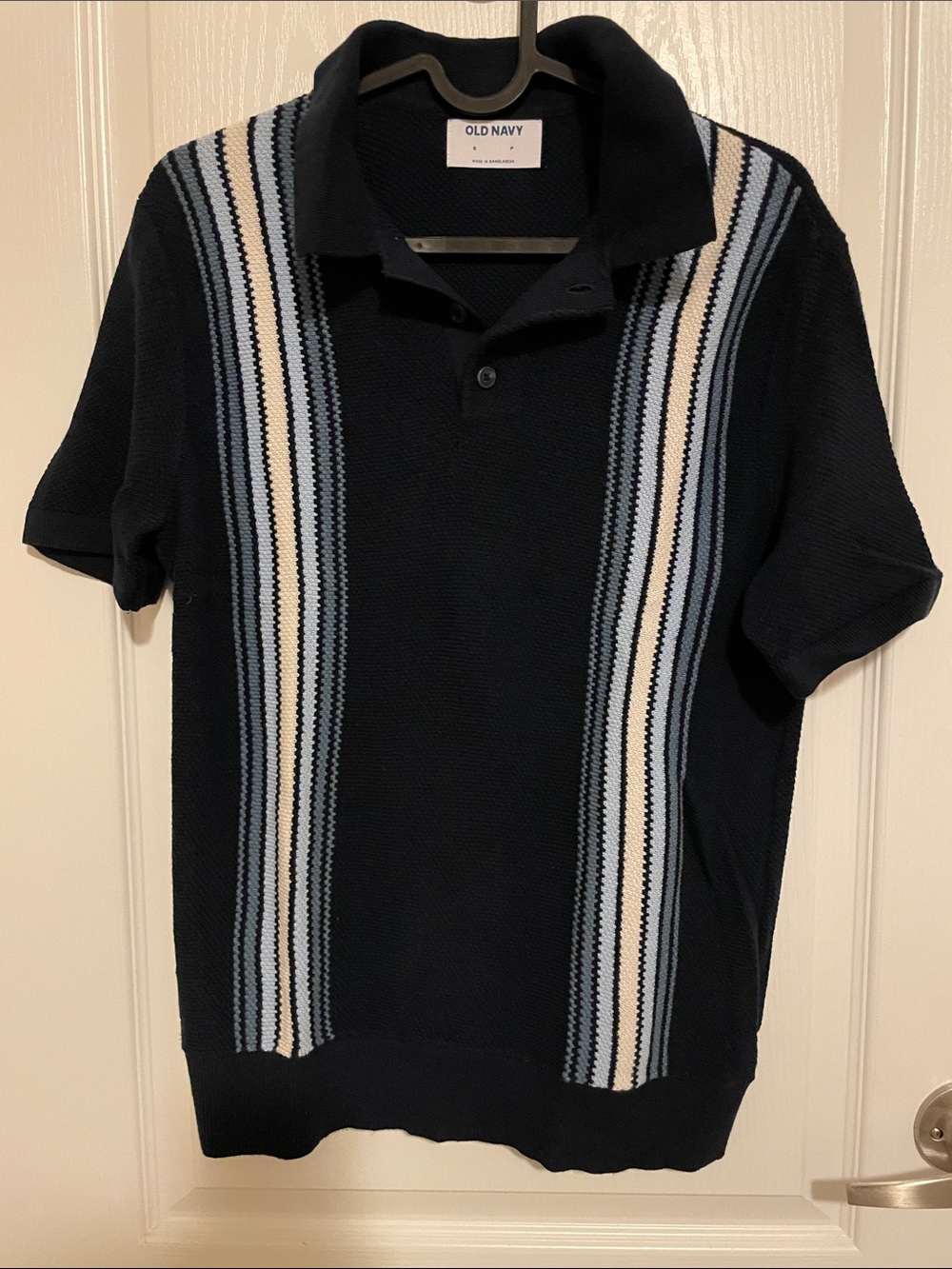 OLD NAVY Men's Navy Short-Sleeve Knit Polo 100% Cotton | S